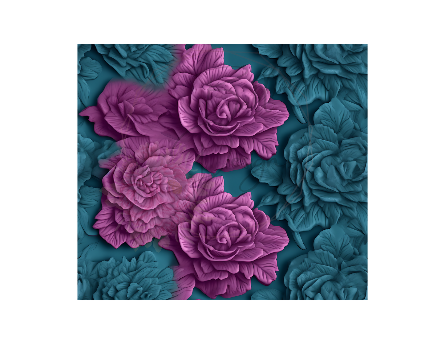 Purple Floral Sublimation Transfer for 20 oz Tumbler