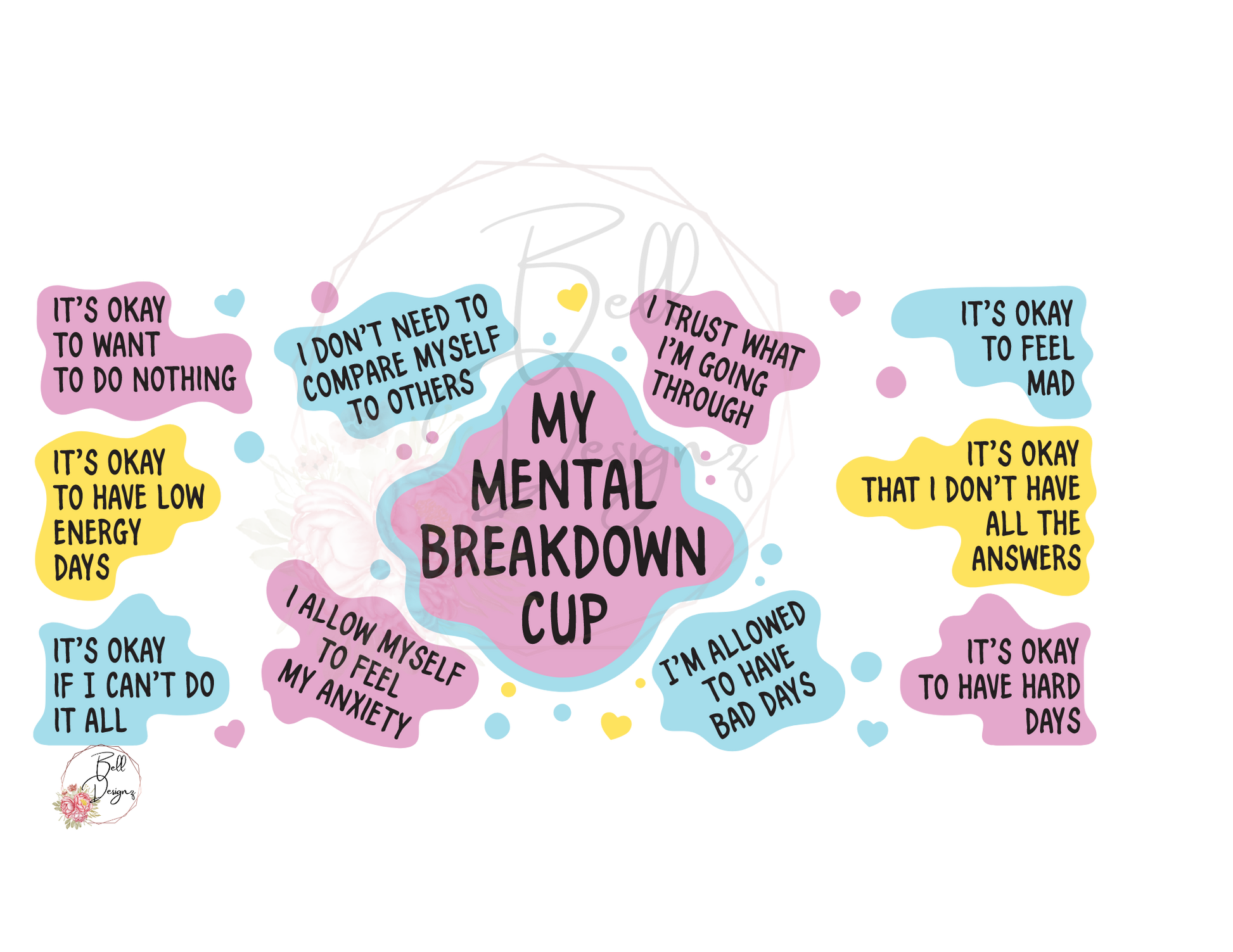 My Mental Breakdown Cup - UVDTF Cold Cup Wrap (Ready-to-Ship)