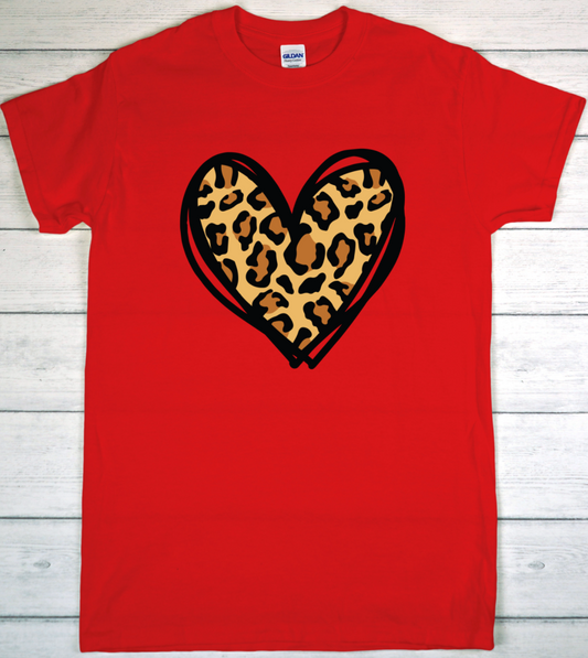 Leopard Heart HTV Transfer